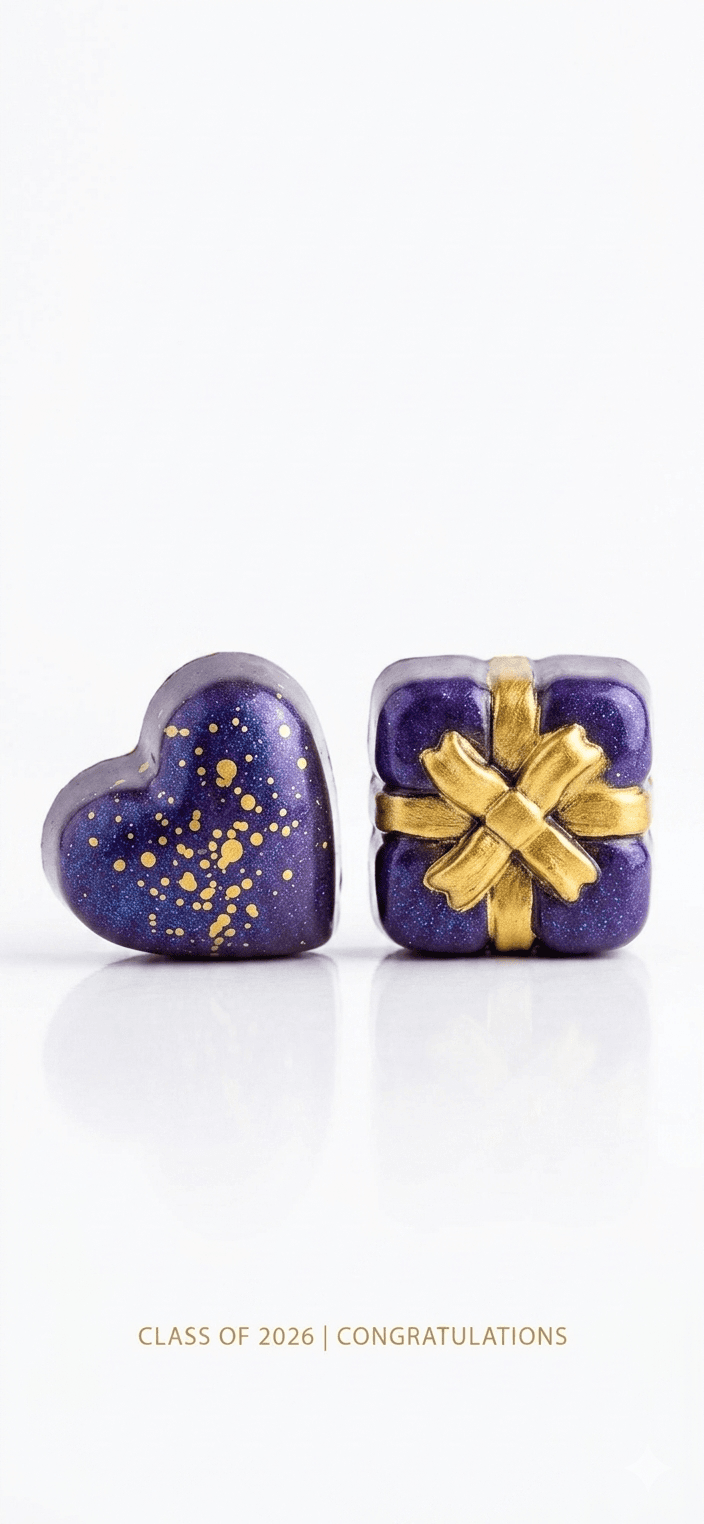 Purple and gold graduation chocolates