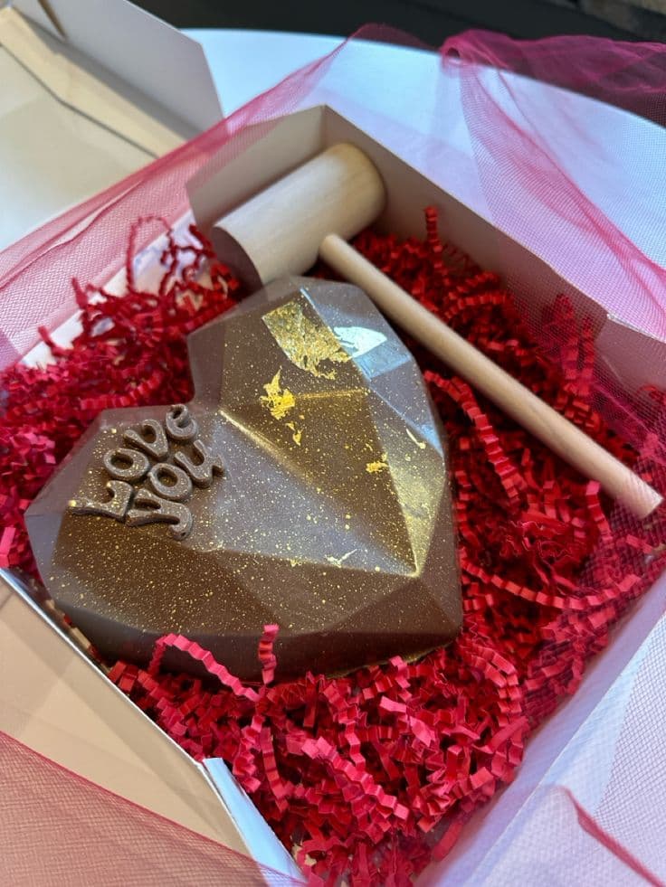 I Love You milk chocolate breakable heart